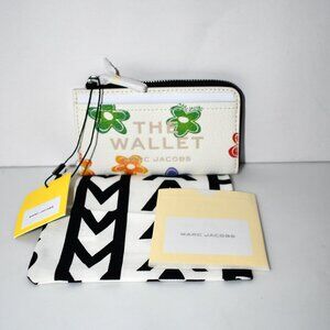Marc Jacobs The Top Zip Wild Daisy Wallet #2P5SMP012S02-101 NWT